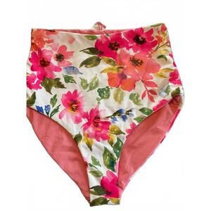 Coral Reef Floral  Reversible High-Waisted Swim Bottom 4/6